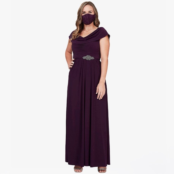 Alex Evenings Cowl-Neck A-Line Women’s Dress - 6/8 - Picture 16 of 17